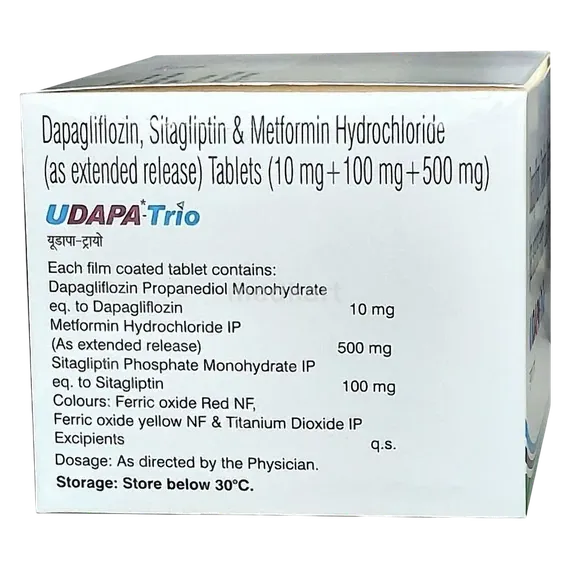 udapa trio 10/100/500mg tablet 10's